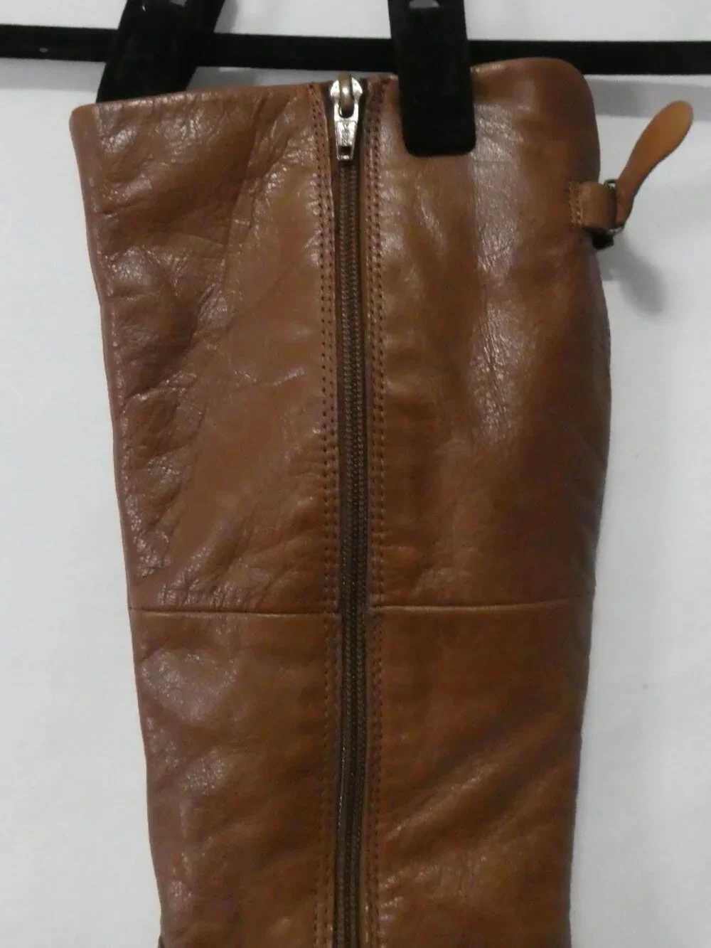 ALDO Brown Leather Knee High Riding Boots Back Buckles - Size 5 - Picture 14 of 16